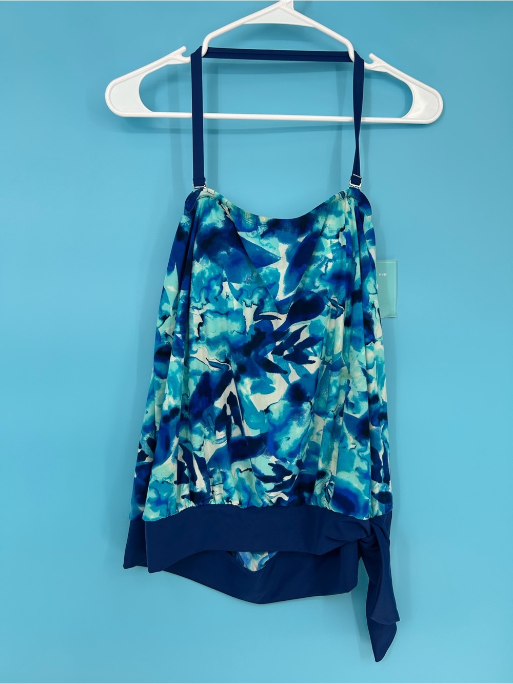Blue Multi Abstract Women’s Swim Tankini Top